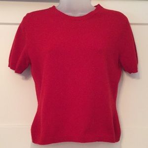 Cashmere Short Sleeve Sweater - Red